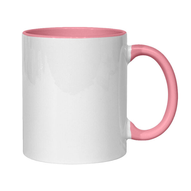 11oz Durham Mug - Inner & Handle Coloured - Pink