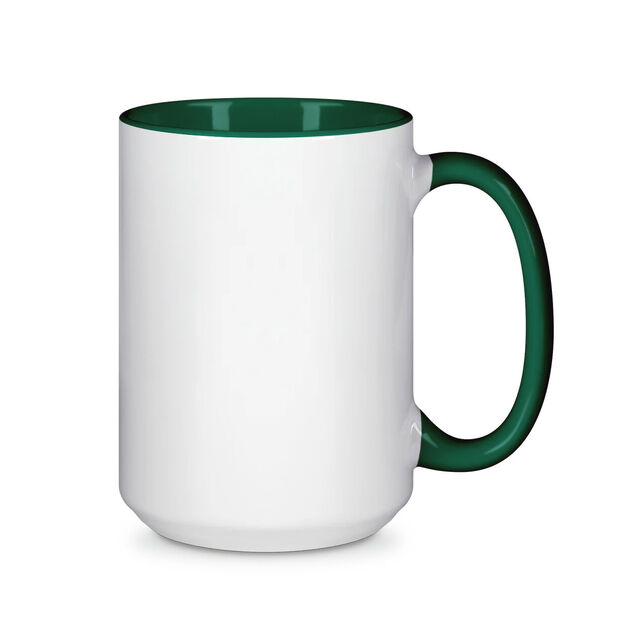 15oz Durham Mug - Inner & Handle Coloured - Dark Green