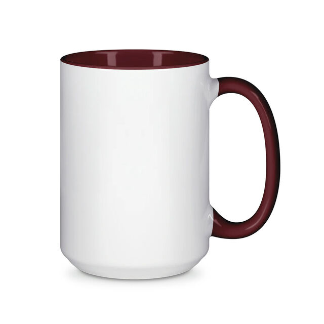 15oz Durham Mug - Inner & Handle Coloured - Maroon