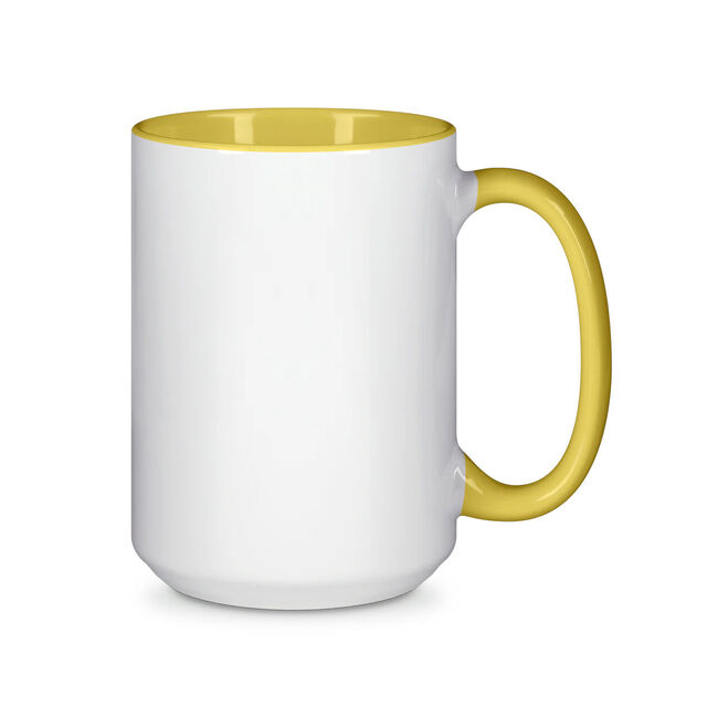 15oz Durham Mug - Inner & Handle Coloured - Yellow