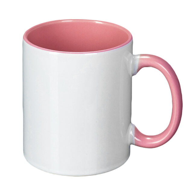 11oz Durham Mug - Inner & Handle Coloured - Pink