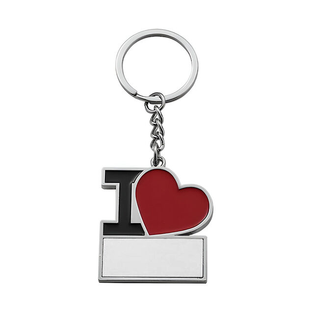 Metal Keyring - "I Love" Heart