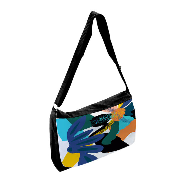 Medium Shoulder Bag with Pockets - Black