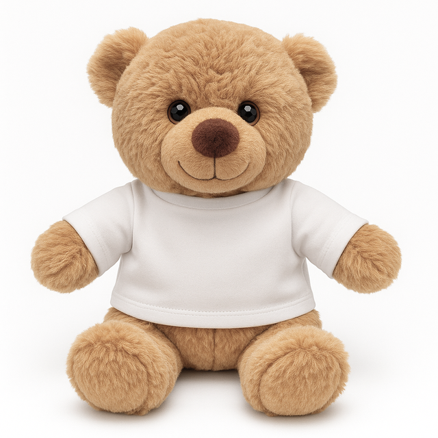 Cream Teddy Bear with Printable T-Shirt