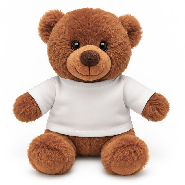 Dark Brown Teddy Bear with Printable T-Shirt